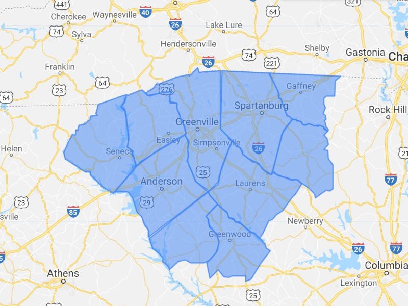 Mold Busters Greenville Map